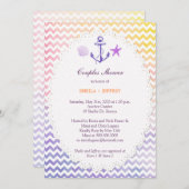 Rainbow Chevron Nautical Couples Shower Kaart (Voorkant / Achterkant)