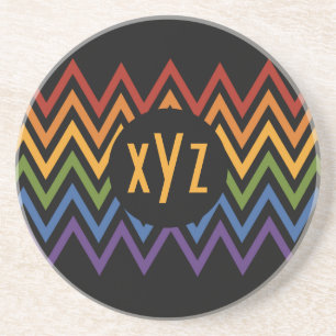 Rainbow Chevron Pattern aangepast onderzetter