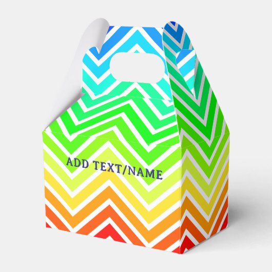 Rainbow Chevron Pattern Aangepaste naam Bedankdoosjes (Achterkant)
