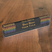 Rainbow Chevron Pattern, aangepaste naam borden Naambordje (Zijkant)