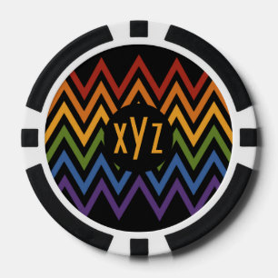 Rainbow Chevron Pattern aangepaste poker chips
