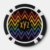Rainbow Chevron Pattern aangepaste poker chips (Achterkant)