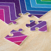Rainbow Chevron Pattern Modern giften Legpuzzel (Zijkant)