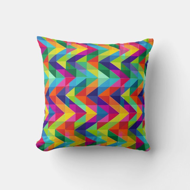 Rainbow Chevron Pillow Kussen (Voorkant)