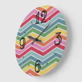 Rainbow Chevrons Colorful Grote Klok (Hoek)