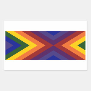 Rainbow Chevrons Rechthoekige Sticker
