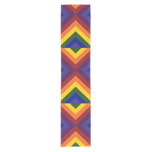 Rainbow Chevrons Table Runner Korte Tafelloper (Voorkant)
