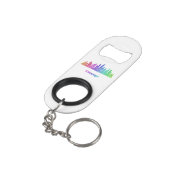 Rainbow Chicago skyline Sleutelhanger Flessenopener (Achterkant Gekanteld)