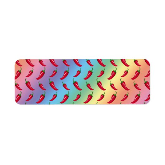 Rainbow chili peppers etiket (Voorkant)