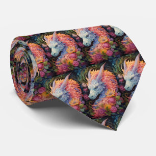 Rainbow Chinese Dragon Pattern Stropdas