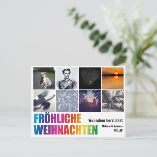 Rainbow Christmas Briefkaart (Staand voorkant)