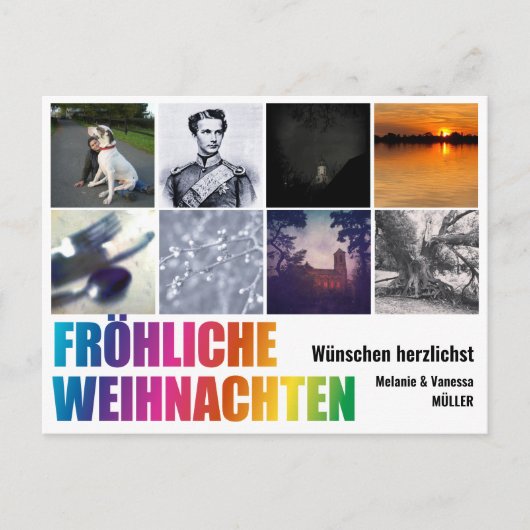 Rainbow Christmas Briefkaart (Voorkant)