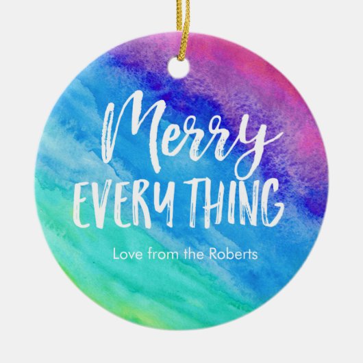 Rainbow Christmas Ornament met gepersonaliseerde f (Voorkant)