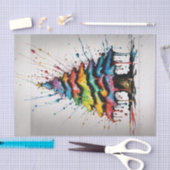 Rainbow Christmas Tree Oil Splash Decoupage Papier (Craft)