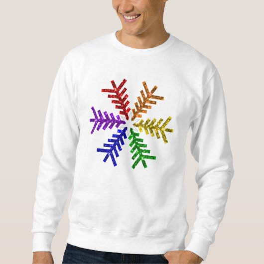 Rainbow Christmas Tree Snowflake Sweatshirt (Devant)