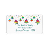 Rainbow Christmas Trees Label (Voorkant)