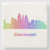Rainbow Cincinnati skyline Stenen Onderzetter (Voorkant)