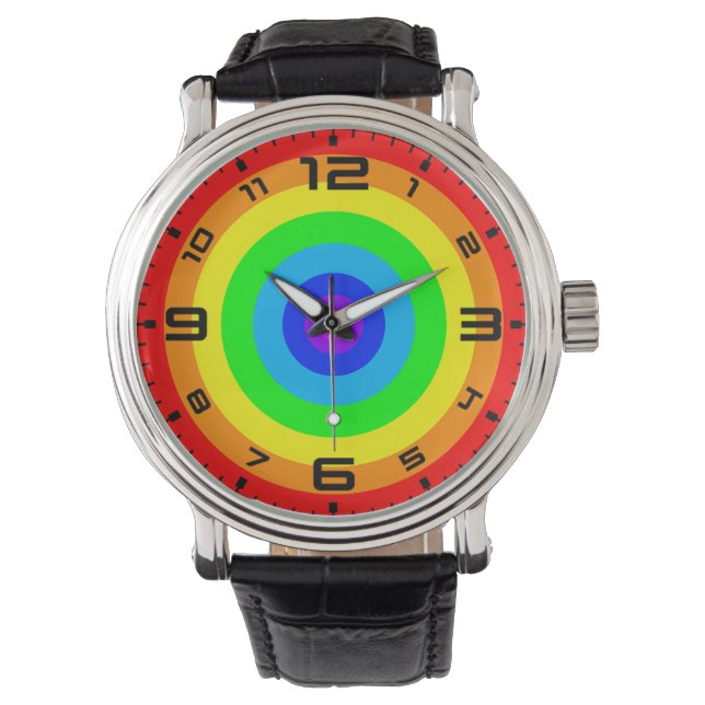 Rainbow Circle Design-40686 Horloge (Voorkant)