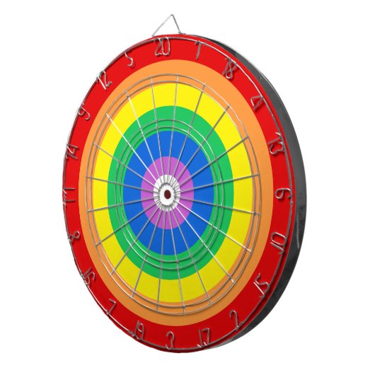 Rainbow Circles Dart Board Dartbord (Voorkant Rechts)