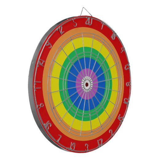 Rainbow Circles Dart Board Dartbord (Voorkant Links)