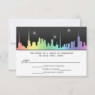 Rainbow City Skyline Réception RSVP Répondre Carte