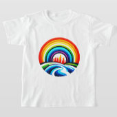 Rainbow City Skyline Stedelijke Diversiteit & Hoop T-shirt (Laagn)