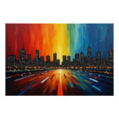 Rainbow Cityscape Wall Art - Poster Skyline modern (Devant)