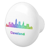 Rainbow Cleveland skyline Keramische Knop (Rechts)