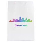Rainbow Cleveland skyline Medium Cadeauzakje (Voorkant)