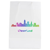 Rainbow Cleveland skyline Medium Cadeauzakje (Achterkant)