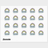 Rainbow Cloud Clip Art die je goed uitstuurt Ronde Sticker (Vel)