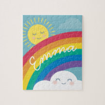 Rainbow Cloud en Sun Gepersonaliseerde Puzzle