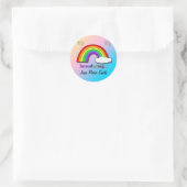 Rainbow Cloud Geboorte Aankondiging envelop seal Ronde Sticker (Tas)