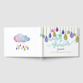Rainbow Cloud Gold Glitter Baby shower Gastenboek (Volledig)