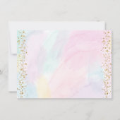 Rainbow Cloud Harten roze gouddag Bedankkaart (Achterkant)