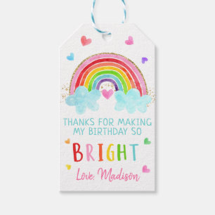 Rainbow Cloud Harten roze gouddag Cadeaulabel