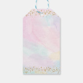 Rainbow Cloud Harten roze gouddag Cadeaulabel (Achterkant)