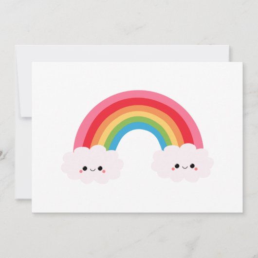 Rainbow Cloud Invitations Kaart (Voorkant)