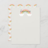 Rainbow Cloud Kinder Notitiekaartje (Voorkant / Achterkant)