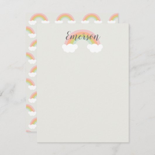 Rainbow Cloud Kinder Notitiekaartje (Voorkant / Achterkant)