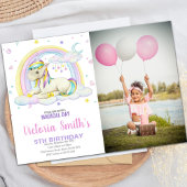 Rainbow Cloud Unicorn Invitation d'anniversaire