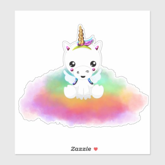Rainbow Cloud Unicorn Sticker (Vel)