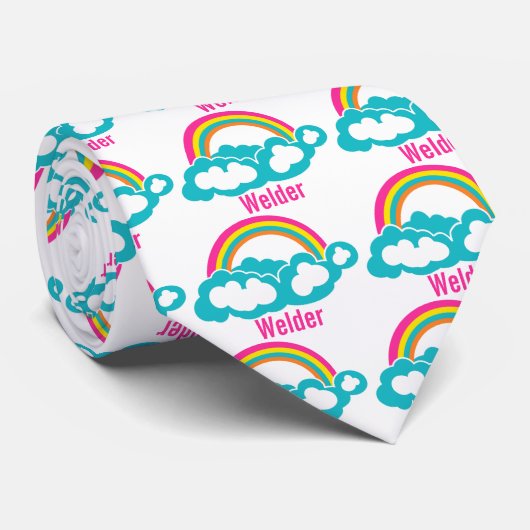 Rainbow Cloud Welder Stropdas (Opgerold)