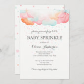 Rainbow Clouds Baby Sprinkle Invitation Kaart (Voorkant / Achterkant)