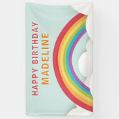 Rainbow Clouds Blue Sky Birthday Spandoek (Verticaal)