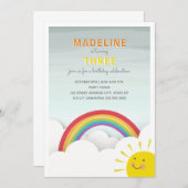 Rainbow Clouds Blue Sky Sunshine Verjaardagsfeest Kaart (Voorkant / Achterkant)