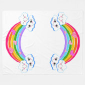 Rainbow Clouds Fleece Blanket Deken (Voorkant (Horizontaal))