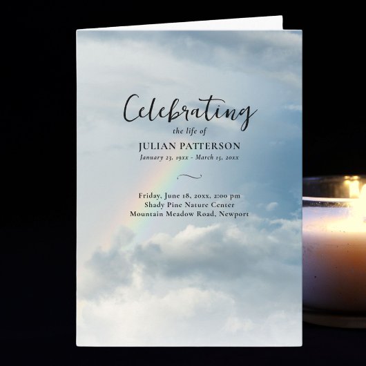 Rainbow Clouds Foto, Viering van het leven Begrafe Programma