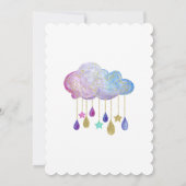 Rainbow Clouds & Gold Stars Baby shower Invitation (Dos)