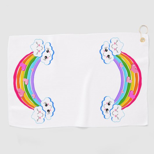 Rainbow Clouds Golf Towel Golfhanddoek (Horizontaal)